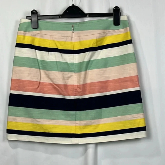 Loft Womens Mini Skirt 10 Multi Color Stripe Lined Back Zip Pink Blue Yellow EUC - Picture 6 of 9